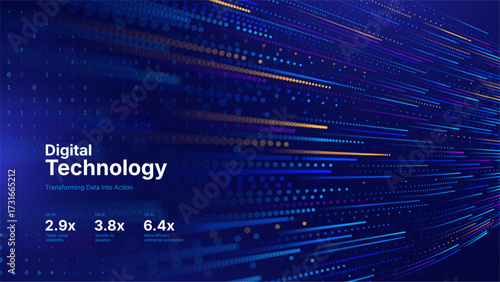Cyber Big Data Flow Particles Bokeh. Digital Neural Network. Concept of AI Artificial Intelligence Technology Machine Deep Learning. Digital Communication. Science Technology Presentation Vector.