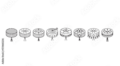 Collection of vintage electronic vacuum tube components in a clean silhouette style