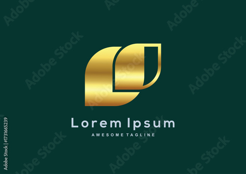 Luxury Company gold color logo template