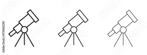 Telescope icon for web. simple element illustration with editable strokes