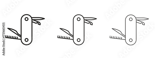 Swiss Knife icon for web. simple element illustration with editable strokes