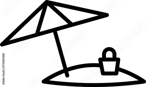 Beach Umbrella Icon Element