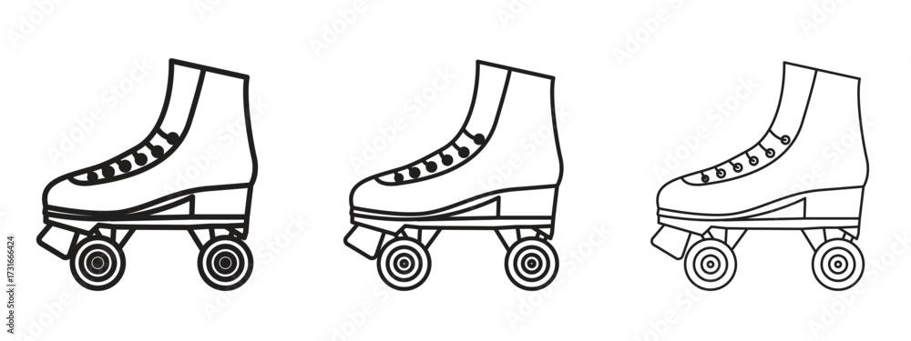 Obraz premium Roller skates icon for web. simple element illustration with editable strokes