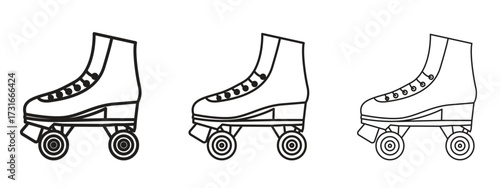 Roller skates icon for web. simple element illustration with editable strokes