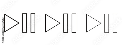 Play pause icon for web. simple element illustration with editable strokes