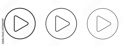 Play button icon for web. simple element illustration with editable strokes