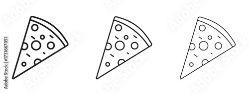 Pizza slice icon for web. simple element illustration with editable strokes