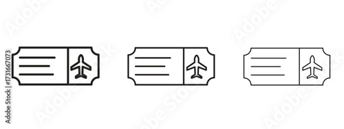 Plane Ticket icon for web. simple element illustration with editable strokes