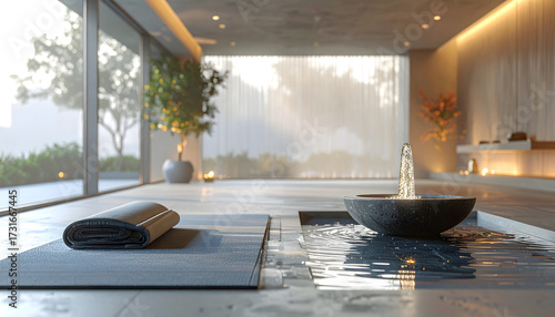 modern living room with fireplace
