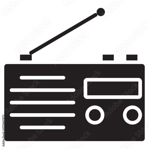 Radio Icon, The Voice of Radio, Connecting Communities Through Sound, Radio, Timeless Waves of Communication, The Evolution of Broadcast Radio, vector