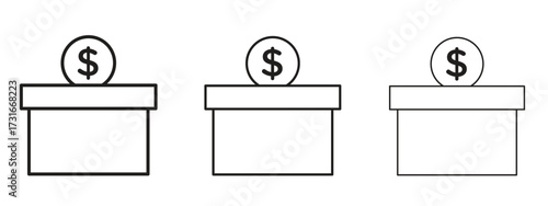 Money donation icon for web. simple element illustration with editable strokes
