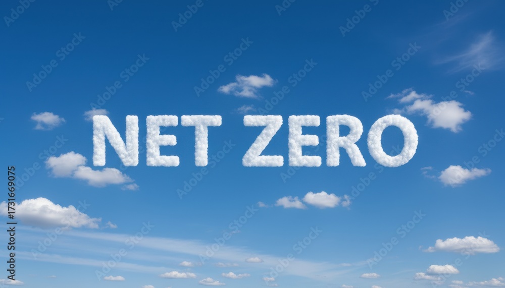 custom made wallpaper toronto digitalNet Zero Text Formed by Clouds Against a Clear Blue Sky Concept