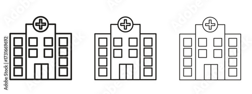 Hospital icon for web. simple element illustration with editable strokes