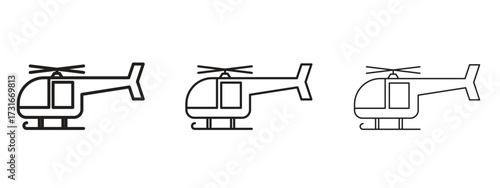 Helicopter icon for web. simple element illustration with editable strokes