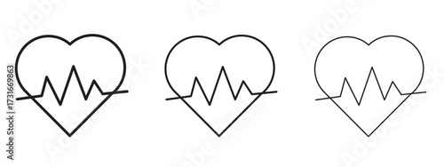 Heartbeat icon for web. simple element illustration with editable strokes