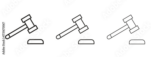 Hammer icon for web. simple element illustration with editable strokes