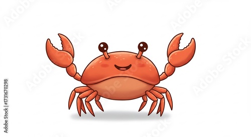 Wallpaper Mural 元気いっぱいの笑顔が魅力的な赤いカニ白い背景に美しく描かれたシンプルでかわいいベクターイラスト素材. AI Generated Torontodigital.ca