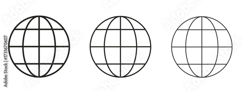 Globe icon for web. simple element illustration with editable strokes