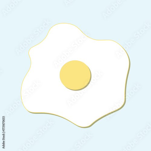 Fresh Sunny Side Up Egg, Delicious and Healthy Breakfast Illustration