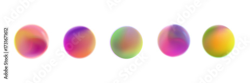 Bright colorful circle gradient set. Round blur gradation background collection. Iridescent radial blurry shape pack for poster, banner, leaflet, brochure. Vector neon fading circular aura bundle