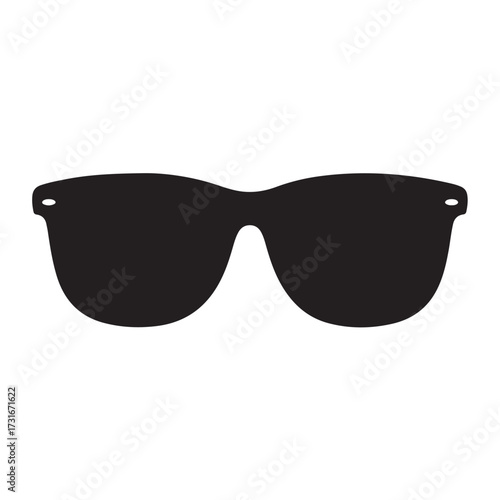 Silhouette art illustration of celebrity-style oversized sunglasses with wide frames. eps 