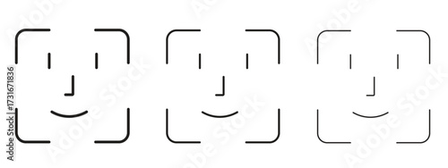 Face id icon for web. simple element illustration with editable strokes