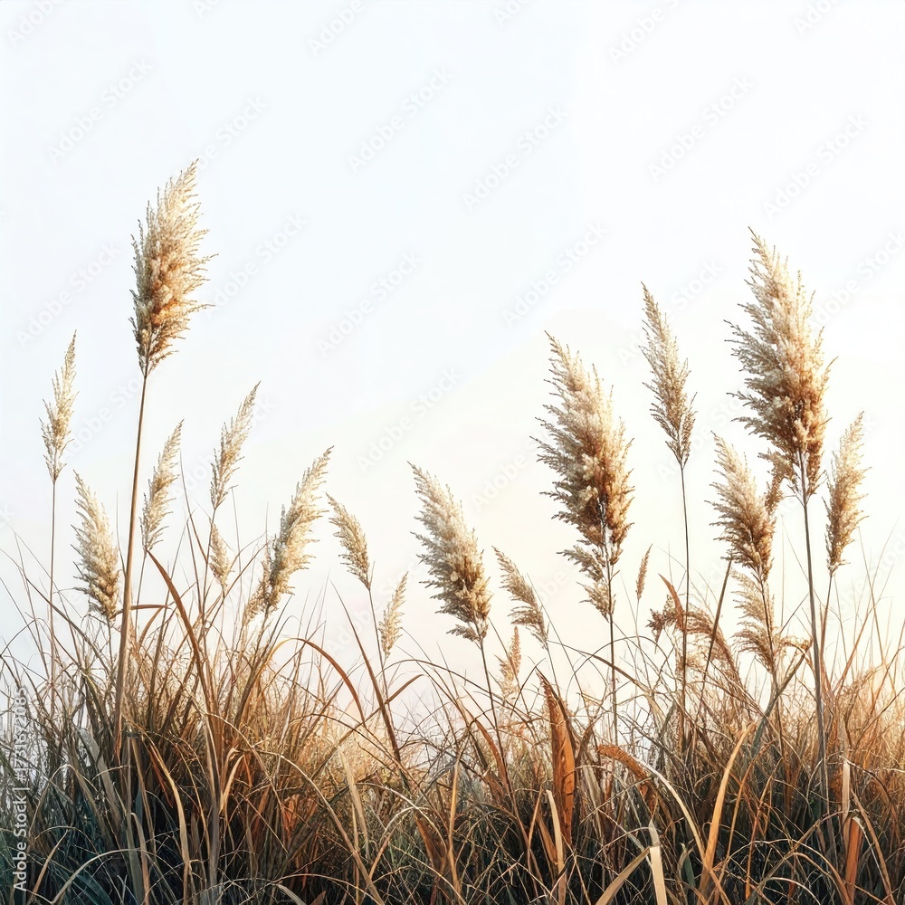 Fototapeta premium Golden grasses sway gently in soft light (1)