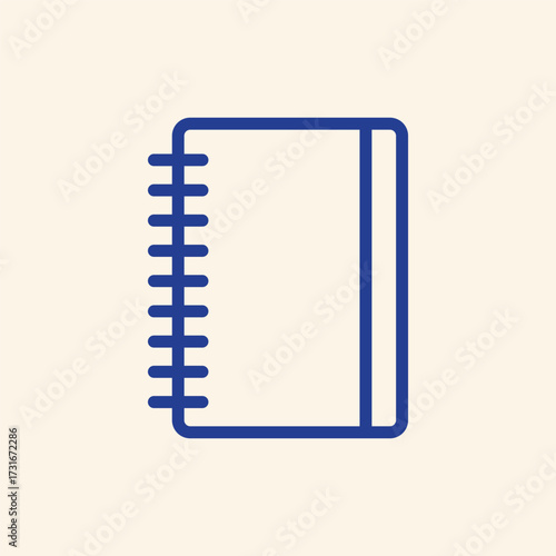Modern blue notebook icon for creative note taking and professional organization, perfect for planners and study materials in back to school projects