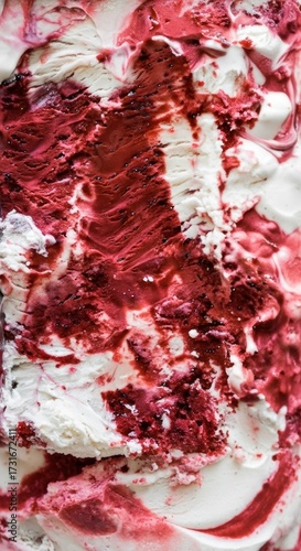 Indulgent Berry Swirl Vanilla Ice Cream Texture Background