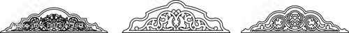 Set of three decorative ornamental patterns. Vector illustrations perfect for ornamental designs, friezes, and elegant decorative borders.