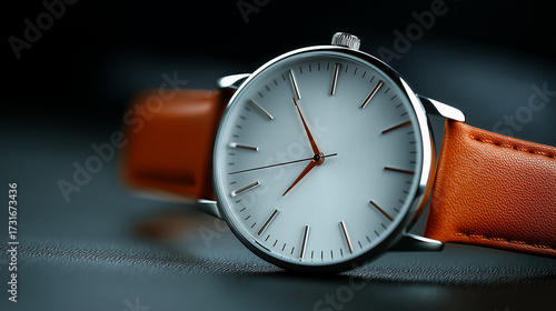 Wallpaper Mural Closeup of a wristwatch with orange strap Torontodigital.ca