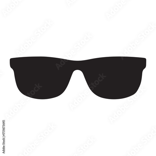 Silhouette art illustration of celebrity-style oversized sunglasses with wide frames. eps 