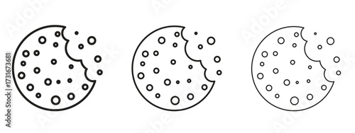 Cookie icon for web. simple element illustration with editable strokes