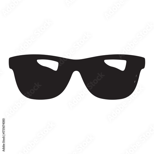 Silhouette art illustration of celebrity-style oversized sunglasses with wide frames. eps 
