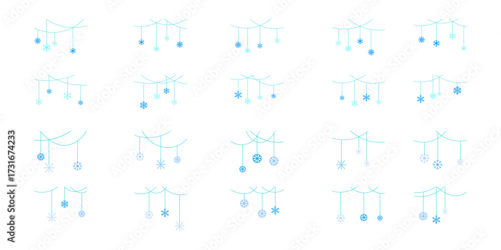 Obraz premium Christmas Snowflake Border Decoration