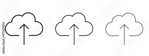 Cloud upload icon for web. simple element illustration with editable strokes