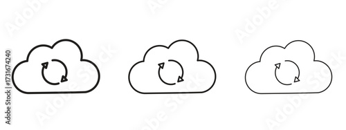 Cloud sync icon for web. simple element illustration with editable strokes