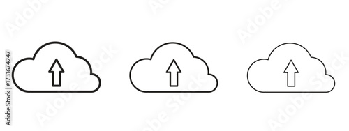 Cloud upload icon for web. simple element illustration with editable strokes