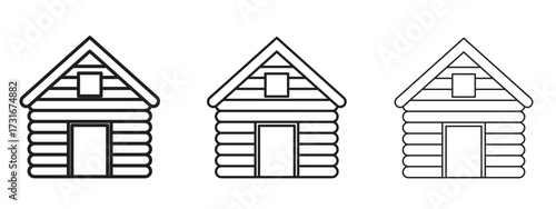Cabin icon for web. simple element illustration with editable strokes