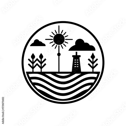 weather station for agriculture icon 