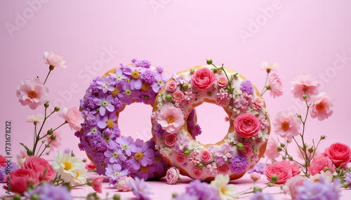 pink flowers on a white background