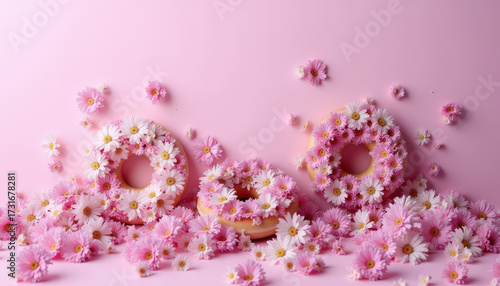 close up of pink flowers and petals