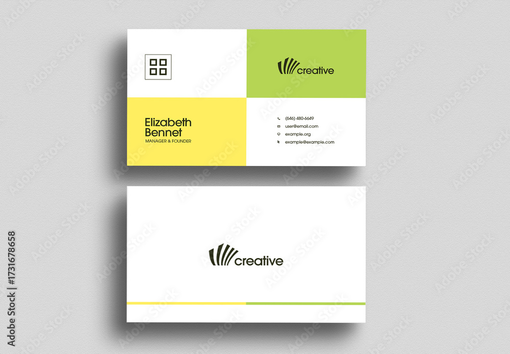 Modern Geometric Color Block Business Card Design Stock Template ...