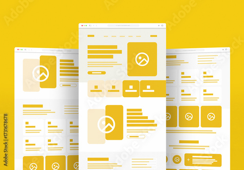 Modern Landing Page Wireframe Layout for UX UI Design