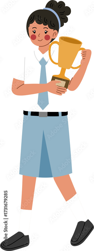 Fototapeta premium cute high school student cartoon character
