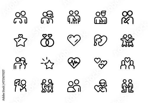 Relationship Love Icon Set