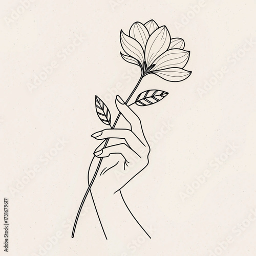 hand drawing a flower