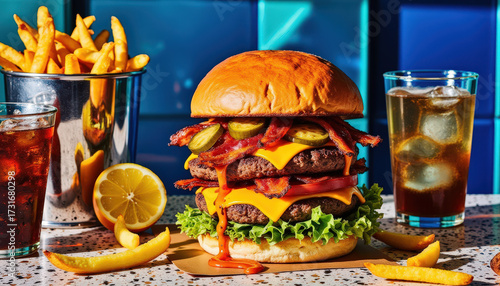 hamburger and cola