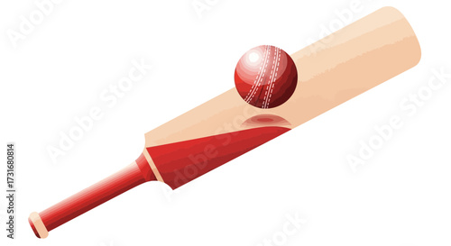 An artistic cricket equipment vector illustration depicting sport dynamics