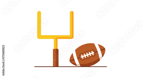 American football imagery featuring field goal post and textured ball